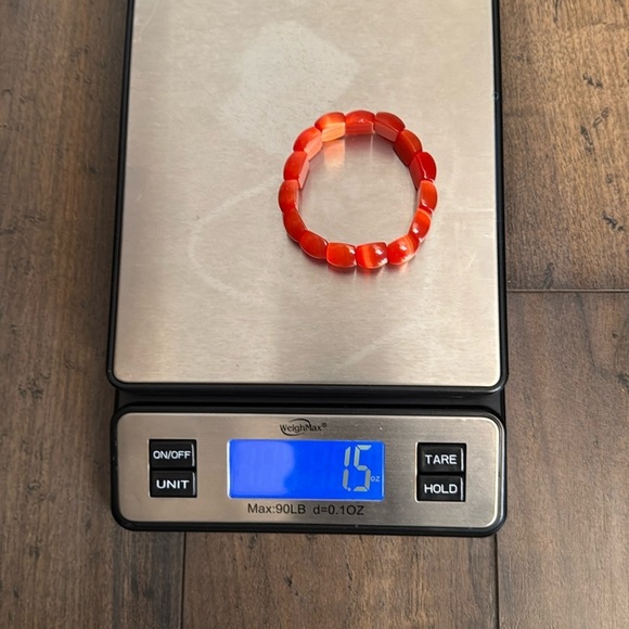 Vibrant Red Carnelian Stretch Bracelet lot C40 - Picture 5 of 5